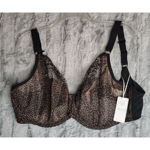 Elomi Matilda Plunge Bra Leopard Size 40I RN 103367 EL8900LED Plus Size Curvy